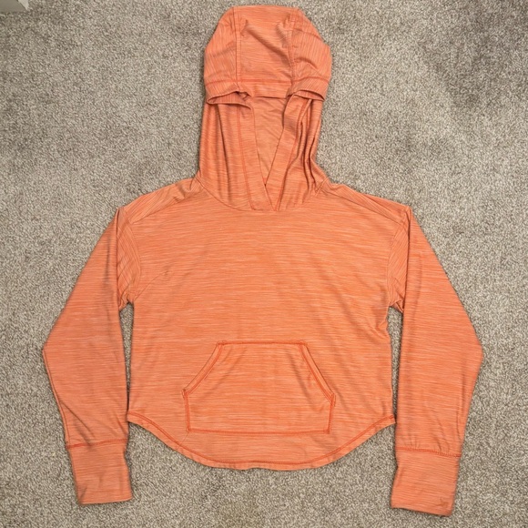 All in Motion Girls Pink Striped Lightweight Hoodie Thumbholes Size Small - Picture 1 of 4